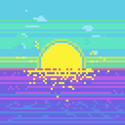 sunset pxlart himloul